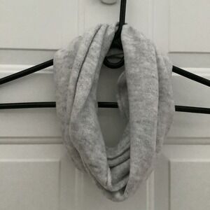 Light Gray Metallic Infinity Loop Knit Scarf